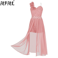 Girls Elegant Party Dress Wedding Birthday Prom Stage Pageant Gown Shiny Sequin Beaded Applique Lace Chiffon Jumpsuit Dresses