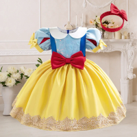 Yellow Tutu Party Dress For Girls 2pcs Girl Princess Dresses Toddler Vintage Birthday Tulle Gown Infant Daily Holiday Costumes
