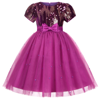 Shiny beaded net gauze princess-style birthday party dress, flower girl outfit - beauty pageant and fashion show formal dress