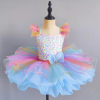 Children's Ballerina Dance Wear Girls Ballet Performance Tutu Dress Colorful Fairy Ballet Outfits Stage Costume Clothes Princess