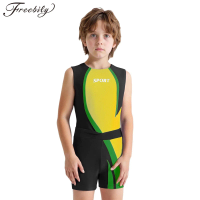Kids Boys Gymnastics Dance Costume Sleeveless Letter Print Leotard with Athletic Shorts Yoga Workout Cycling Sportswear Swimwear