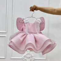 2026 Baby Girl Pink Cute Princess Dresses New First Birthday Party Gown Children Formal Celebration Pageant Dress Holiday Outfit
