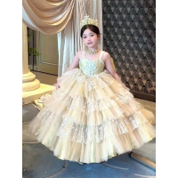 Girls Formal Princess Dress Clothes New Kids Birthday Party Tutu Flower Girl Wedding Gown Pageant Children Formal Gown Costume