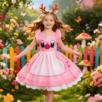 2026 Disney Movie Style Lilo & Stitch Cartoon Dress For Girls Halloween Carnival Stage Performances & Kids' Dress-Up Suit 2-10T