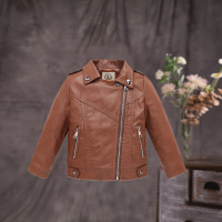 Teen Kids Street Photography Wear Boys Coffee Christmas Motorcycle Pu Leather Jacket Children NEW Year Waterproof Windproof Coat