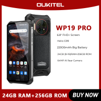 Rugged Phone Oukitel WP19 Pro Helio G99 Cellphone 22000mAh 24GB 256GB Smartphone 64MP Camera 120Hz Mobile Phone