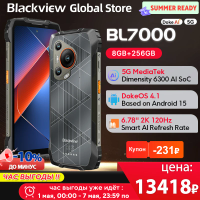 Blackview BL7000 5G Rugged Smartphone Dimensity 6300 GPS 50MP Camera 6.78" 2.4K Display 120Hz 7500mAh 33W Android 15 Cellphone