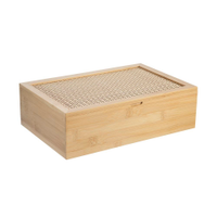 Caixa Organizadora com Tampa Home Style Rottin 30cm X 20cm X 9cm