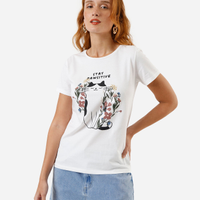 Camiseta feminina stay pawsitive off white