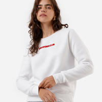 Blusão feminino de moletom estampado off white