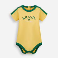 Body infantil de algodão brasil amarelo