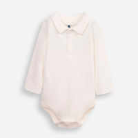 Body polo infantil de algodão off white