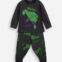 Pijama longo infantil de algodão hulk cinza