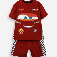 Pijama infantil de algodão relâmpago macqueen vermelho