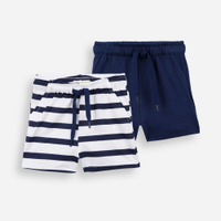 Kit de 2 bermudas infantis de algodão azul
