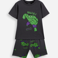 Pijama curto infantil de algodão hulk cinza
