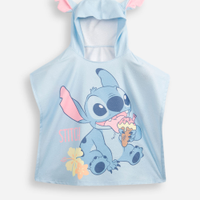 Poncho saída de praia infantil stitch azul