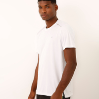 Camiseta com recortes e refletivos manga curta esportiva branca