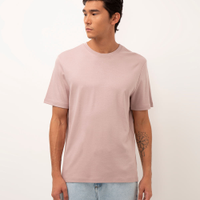 Camiseta de algodão peruano bold manga curta rosa