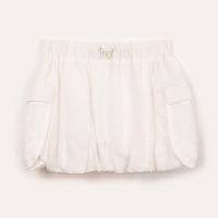 Saia balonê infantil com elástico off white