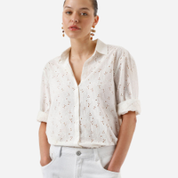 Camisa de laise manga longa off white