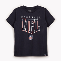Camiseta de algodão infantil nfl manga curta azul marinho