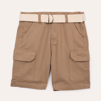 Bermuda infantil cargo com cinto kaki
