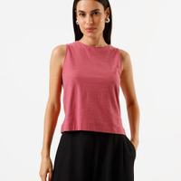 Regata alongada de algodão flamê rosa