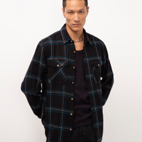 Camisa flanelada xadrez preto