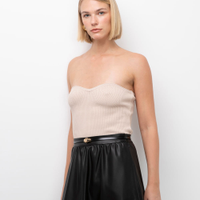 Blusa de tricot sem alça bff camila bege