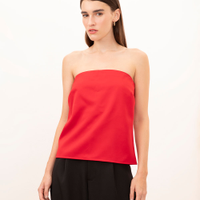 Blusa decote reto sem alça mindset vermelho
