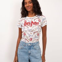 Camiseta de algodão harry potter off white