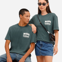 Camiseta de algodão manga curta snoopy peanuts verde