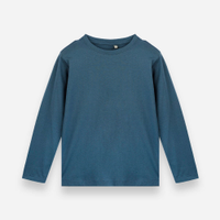 Camiseta infantil de algodão manga longa azul