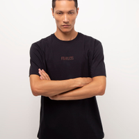 Camiseta de algodão manga curta fearless preto