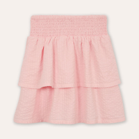 Saia infantil com babados e lastex rosa