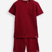 Conjunto infantil de algodão mesclado vermelho