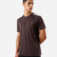 Camiseta masculina esportiva com listras vinho