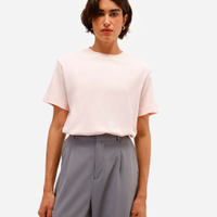 Camiseta comfort feminina de algodão peruano interlock rosa