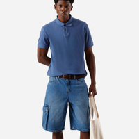 Polo básica manga curta - azul médio