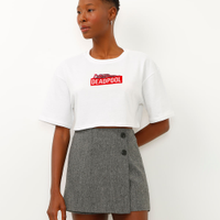 Cropped de algodão deadpool off white