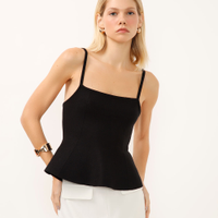 Regata de tricot peplum preta