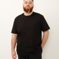 Camiseta básica de algodão manga curta plus size preta