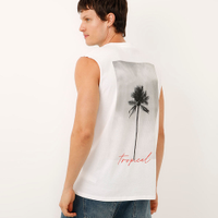 Regata machão de algodão tropical off white
