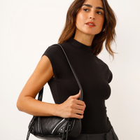 Body de algodão peruano muscle tee preto