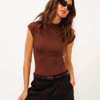 Body de algodão peruano muscle tee marrom
