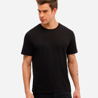 Camiseta de algodão pima manga curta preta