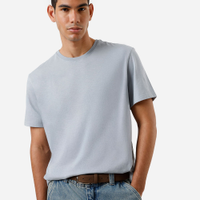 Camiseta masculina de algodão pima manga curta azul