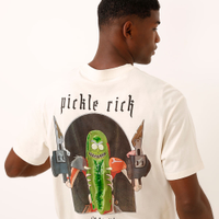 Camiseta relaxed de algodão rick and morty bege