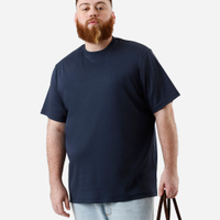 Camiseta masculina de algodão peruano plus size azul